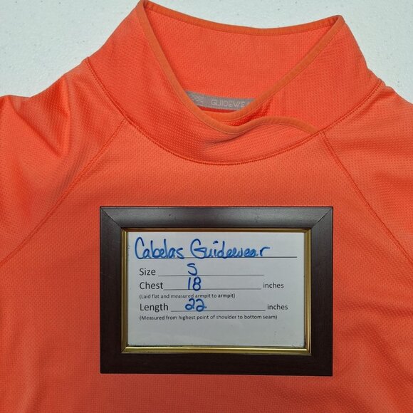 Cabelas Guidewear Lightweight Long Sleeve Shirt Salmon Orange Bright Women Small - Picture 5 of 10